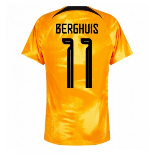 Netherlands Steven Berghuis #11 Replica Home Stadium Shirt World Cup 2022 Short Sleeve